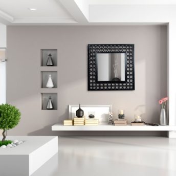 Mexico Wall Mirror in Black, White, and Pewter